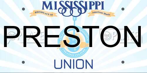 PRESTON Mississippi License Plate