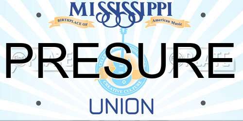 PRESURE Mississippi License Plate
