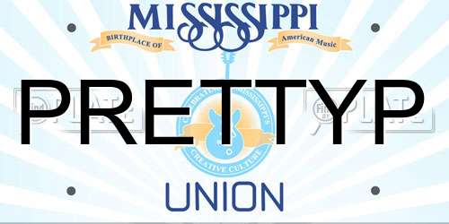 PRETTYP Mississippi License Plate