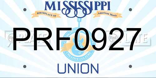 PRF0927 Mississippi License Plate