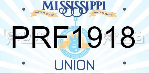 PRF1918 Mississippi License Plate