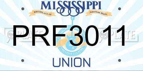 PRF3011 Mississippi License Plate