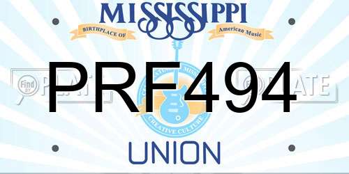 PRF494 Mississippi License Plate