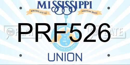 PRF526 Mississippi License Plate