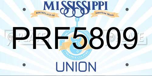 PRF5809 Mississippi License Plate