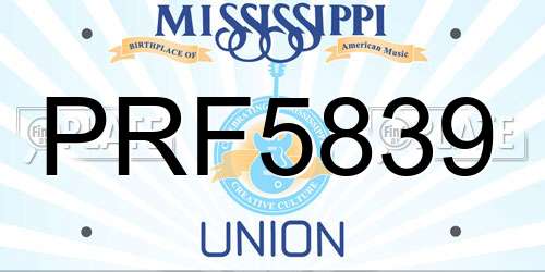 PRF5839 Mississippi License Plate