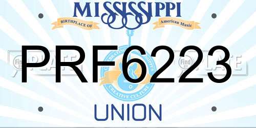 PRF6223 Mississippi License Plate