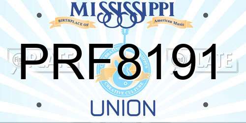 PRF8191 Mississippi License Plate
