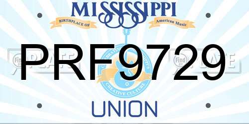 PRF9729 Mississippi License Plate