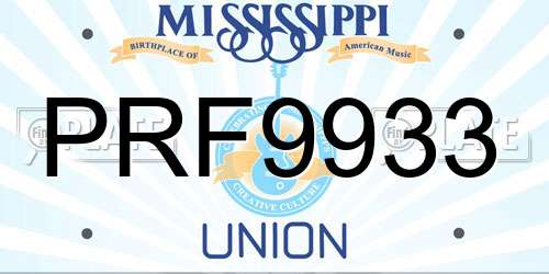 PRF9933 Mississippi License Plate