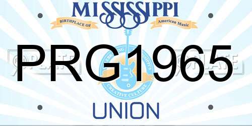 PRG1965 Mississippi License Plate