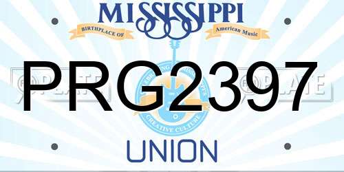 PRG2397 Mississippi License Plate