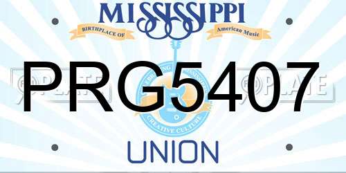 PRG5407 Mississippi License Plate