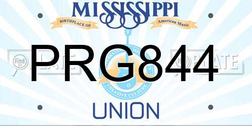 PRG844 Mississippi License Plate