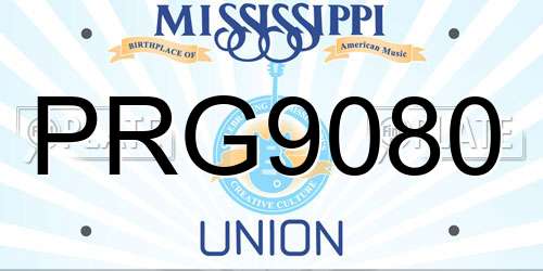 PRG9080 Mississippi License Plate