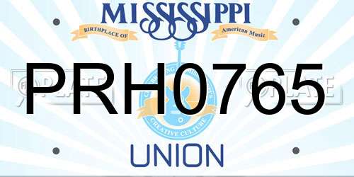 PRH0765 Mississippi License Plate