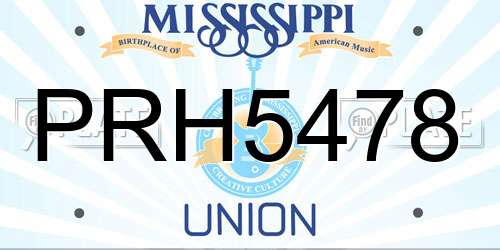 PRH5478 Mississippi License Plate