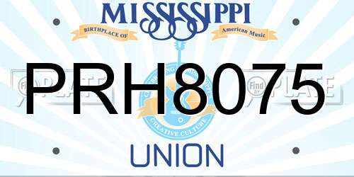 PRH8075 Mississippi License Plate