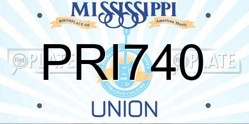 PRI740 Mississippi License Plate