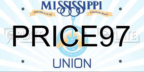 PRICE97 Mississippi License Plate