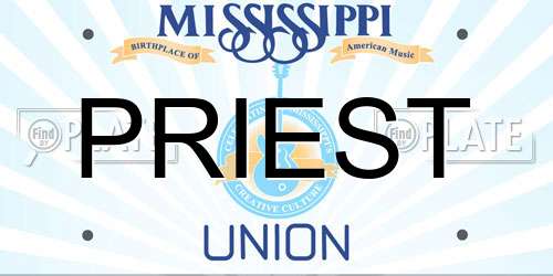 PRIEST Mississippi License Plate