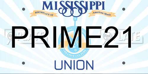 PRIME21 Mississippi License Plate