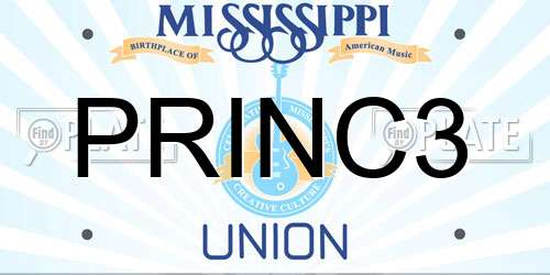 PRINC3 Mississippi License Plate