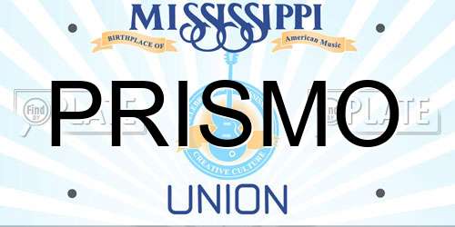 PRISMO Mississippi License Plate