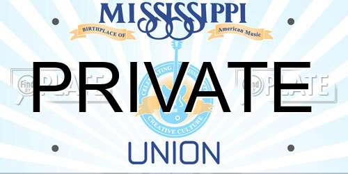PRIVATE Mississippi License Plate
