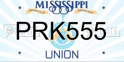 PRK555 Mississippi License Plate