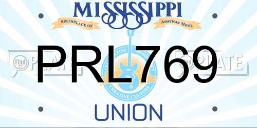 PRL769 Mississippi License Plate