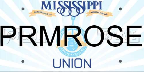 PRMROSE Mississippi License Plate