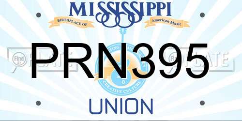 PRN395 Mississippi License Plate