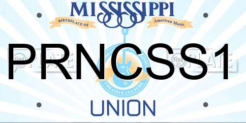 PRNCSS1 Mississippi License Plate