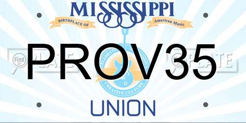 PROV35 Mississippi License Plate
