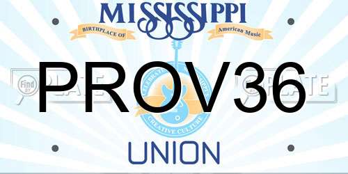 PROV36 Mississippi License Plate