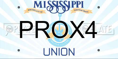 PROX4 Mississippi License Plate