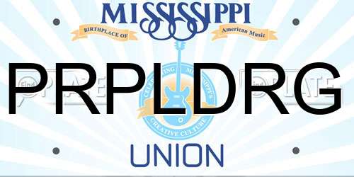 PRPLDRG Mississippi License Plate