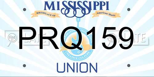 PRQ159 Mississippi License Plate