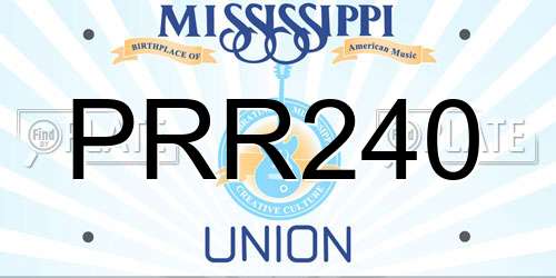PRR240 Mississippi License Plate