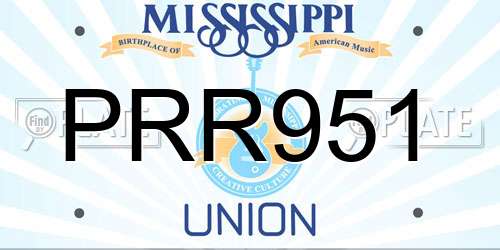 PRR951 Mississippi License Plate
