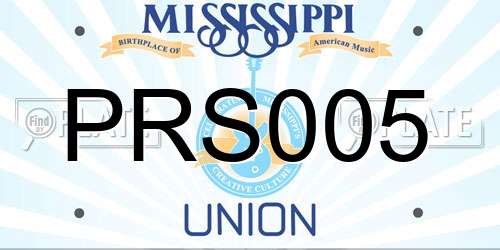 PRS005 Mississippi License Plate