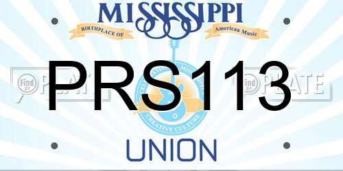 PRS113 Mississippi License Plate