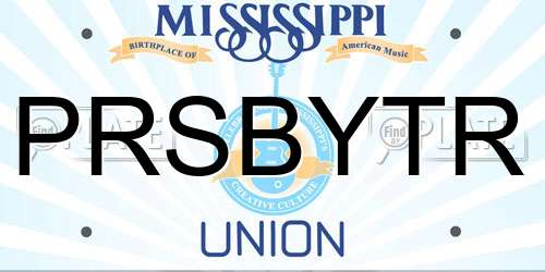 PRSBYTR Mississippi License Plate