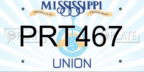 PRT467 Mississippi License Plate