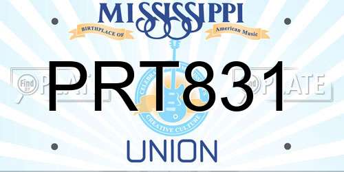 PRT831 Mississippi License Plate
