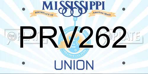 PRV262 Mississippi License Plate