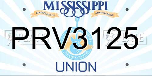 PRV3125 Mississippi License Plate