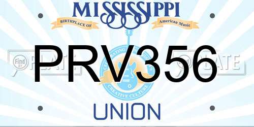 PRV356 Mississippi License Plate