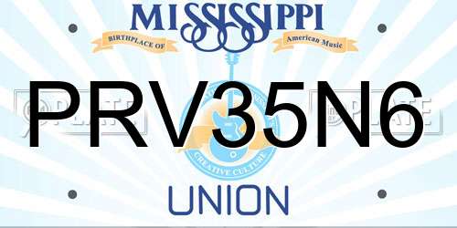 PRV35N6 Mississippi License Plate